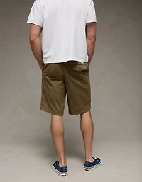 Court kaki ample en Flex de 10 po à effet déjà porté AE