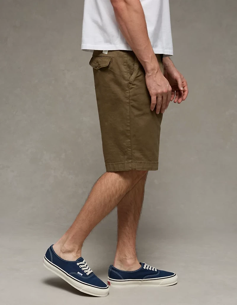 Court kaki ample en Flex de 10 po à effet déjà porté AE