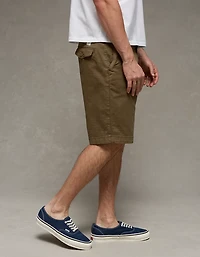 Court kaki ample en Flex de 10 po à effet déjà porté AE