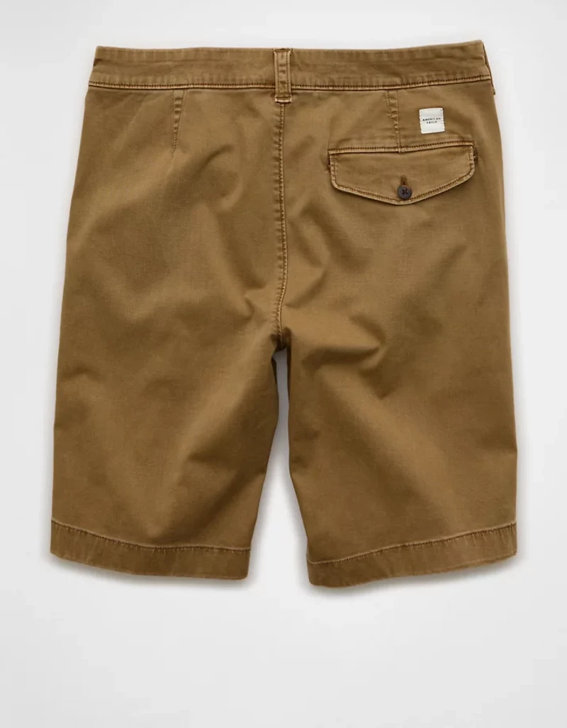 AE 9" Flex Loose Pleated Khaki Short