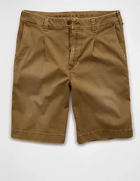 AE 9" Flex Loose Pleated Khaki Short