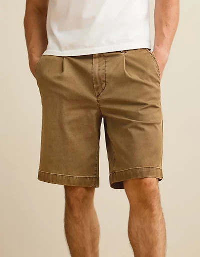 AE 9" Flex Loose Pleated Khaki Short