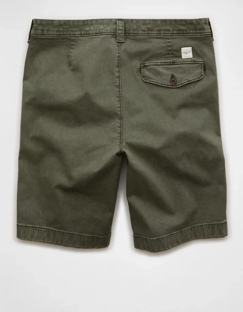AE 9" Flex Loose Pleated Khaki Short