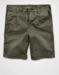 AE 9" Flex Loose Pleated Khaki Short