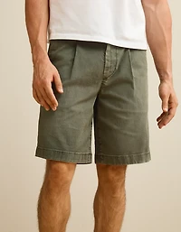 AE 9" Flex Loose Pleated Khaki Short