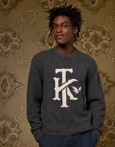 AE x Tru Kolors Wool-Cashmere Crew Neck Sweater