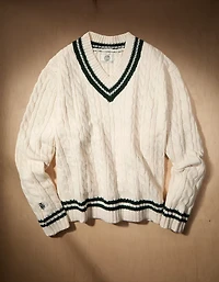 AE x Tru Kolors Cable Knit Cricket Sweater