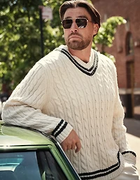 AE x Tru Kolors Cable Knit Cricket Sweater