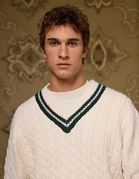 AE x Tru Kolors Cable Knit Cricket Sweater