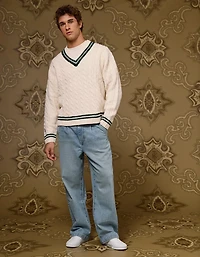 AE x Tru Kolors Cable Knit Cricket Sweater