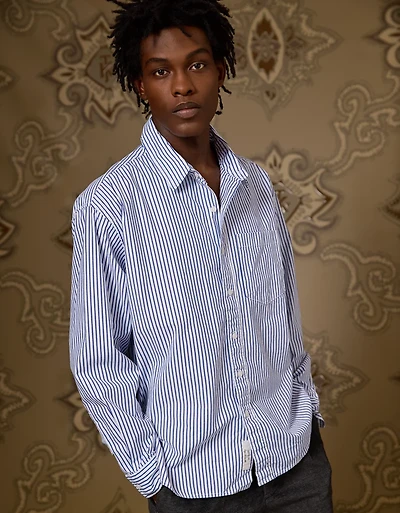 Chemise rayée en popeline AE x Tru Kolors