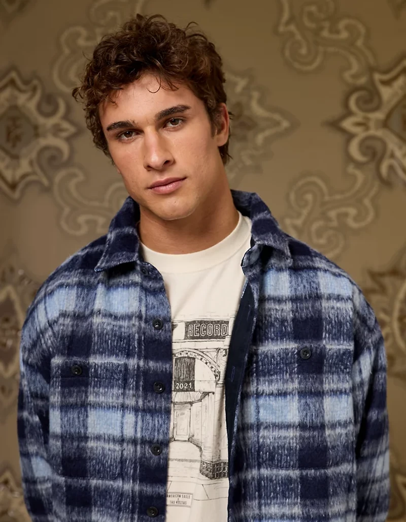 AE x Tru Kolors Heavyweight Brushed Plaid Overshirt