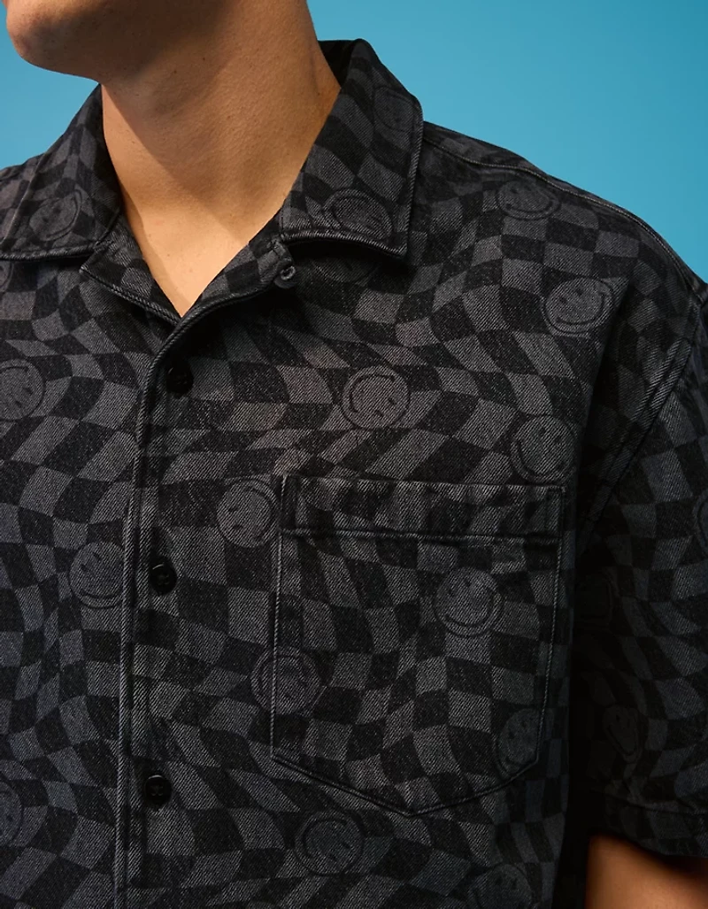 AE | Smiley® Short-Sleeve Button-Up Shirt