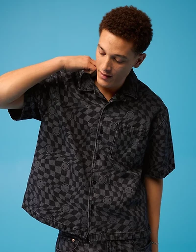 AE | Smiley® Short-Sleeve Button-Up Shirt