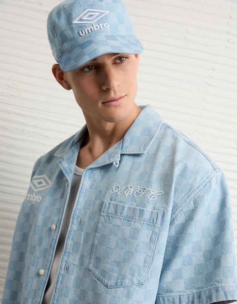 AE x Umbro Relaxed Fit Denim Button-Up Shirt