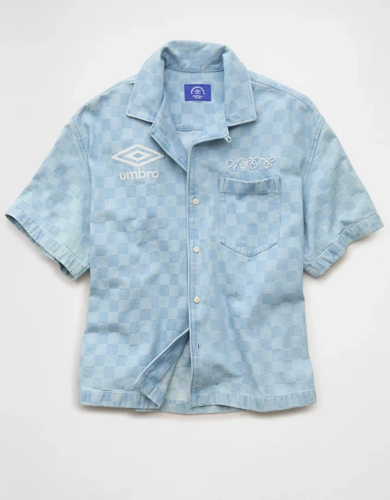 AE x Umbro Relaxed Fit Denim Button-Up Shirt
