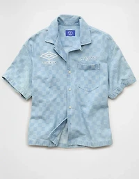 AE x Umbro Relaxed Fit Denim Button-Up Shirt