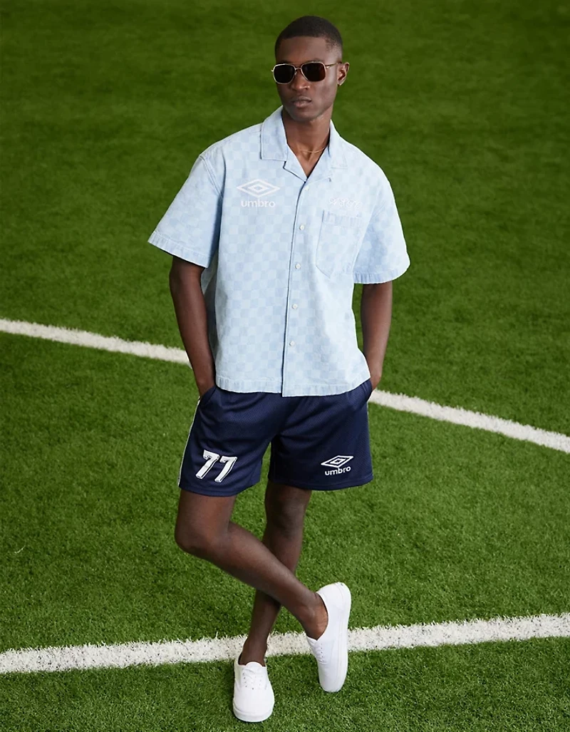 AE x Umbro Relaxed Fit Denim Button-Up Shirt