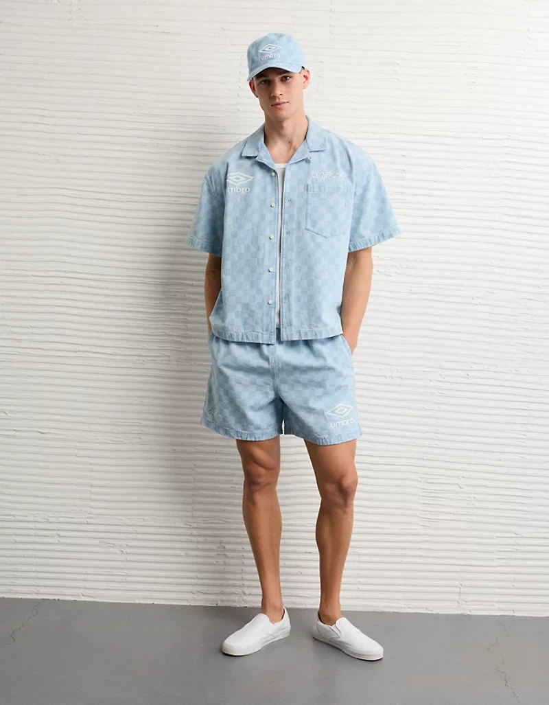 AE x Umbro Relaxed Fit Denim Button-Up Shirt