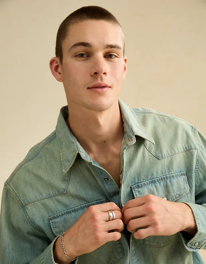 AE Relaxed Denim Western Shirt