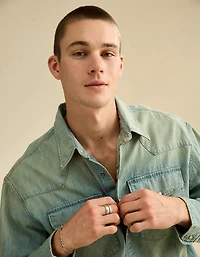 AE Relaxed Denim Western Shirt