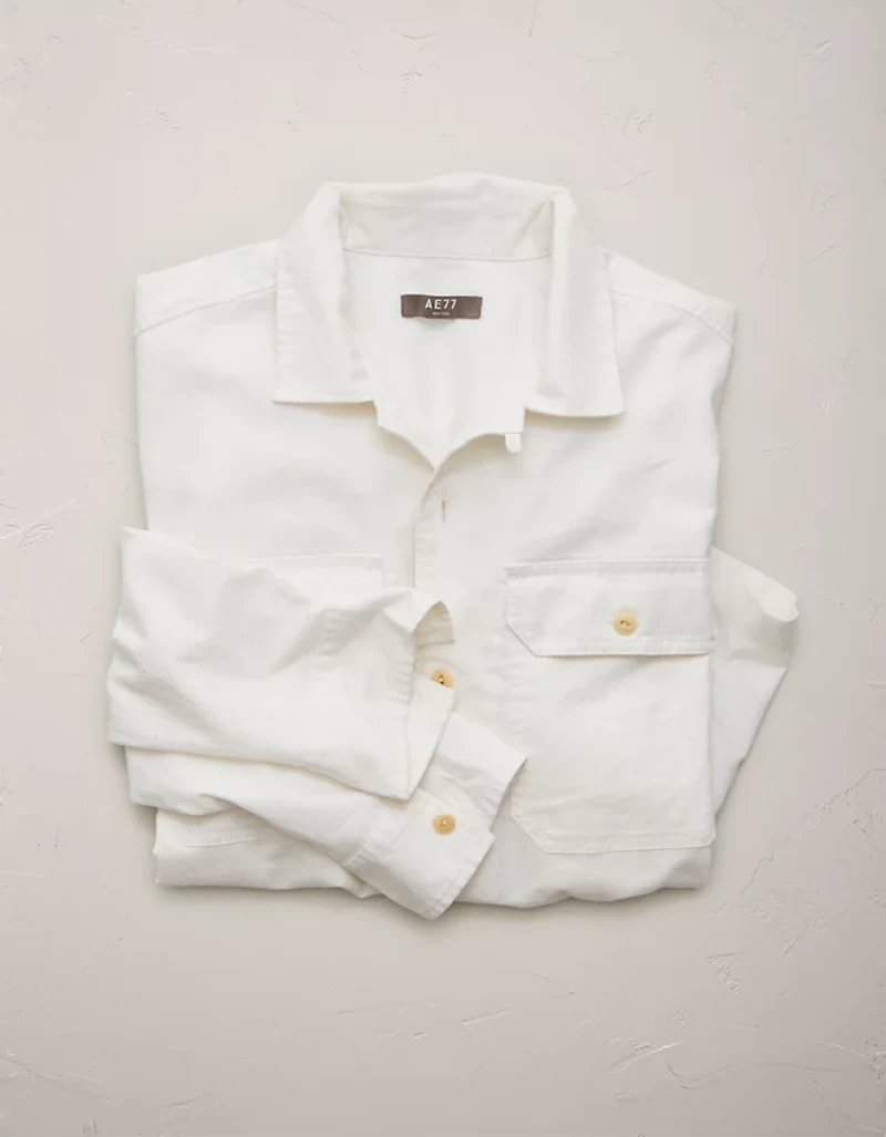 Chemise Surplus à col cubain en mélange de lin AE77
