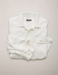 Chemise Surplus à col cubain en mélange de lin AE77