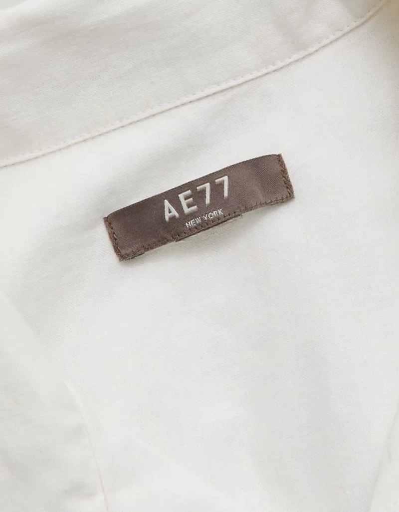 Chemise Surplus à col cubain en mélange de lin AE77
