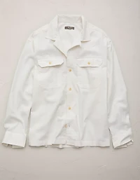 Chemise Surplus à col cubain en mélange de lin AE77
