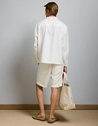 Chemise Surplus à col cubain en mélange de lin AE77