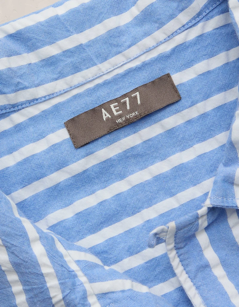 AE77 Seersucker Camp Collar Shirt