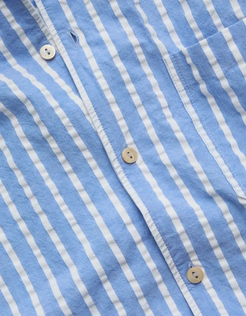 AE77 Seersucker Camp Collar Shirt
