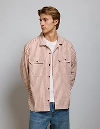 AE77 Linen-Blend Camp Collar Surplus Shirt