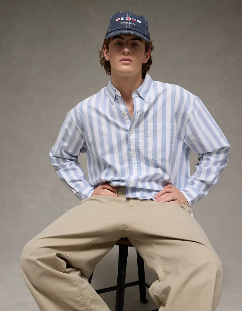 AE Everyday Relaxed Oxford Button-Up Shirt