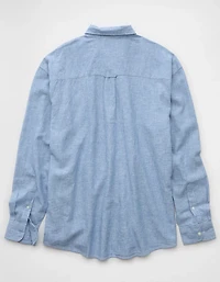 AE Everyday Relaxed Linen-Blend Button-Up Shirt