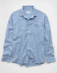 AE Everyday Relaxed Linen-Blend Button-Up Shirt