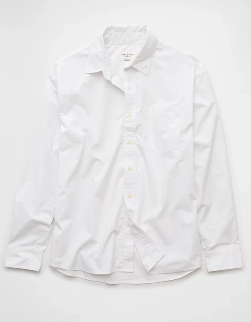 AE Everyday Relaxed Poplin Button-Up Shirt