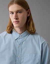 AE Everyday Relaxed Poplin Button-Up Shirt