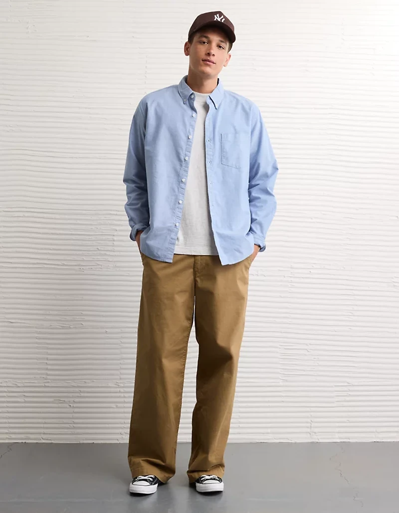 Chemise boutonnée en oxford de tous les jours rayée AE