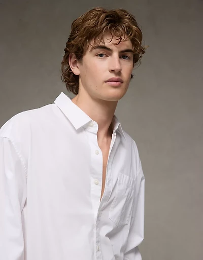 Chemise en popeline à coupe décontractée de tous les jours AE