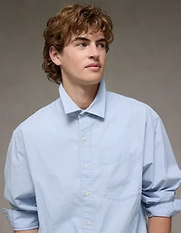 AE Everyday Relaxed Poplin Button-Up Shirt