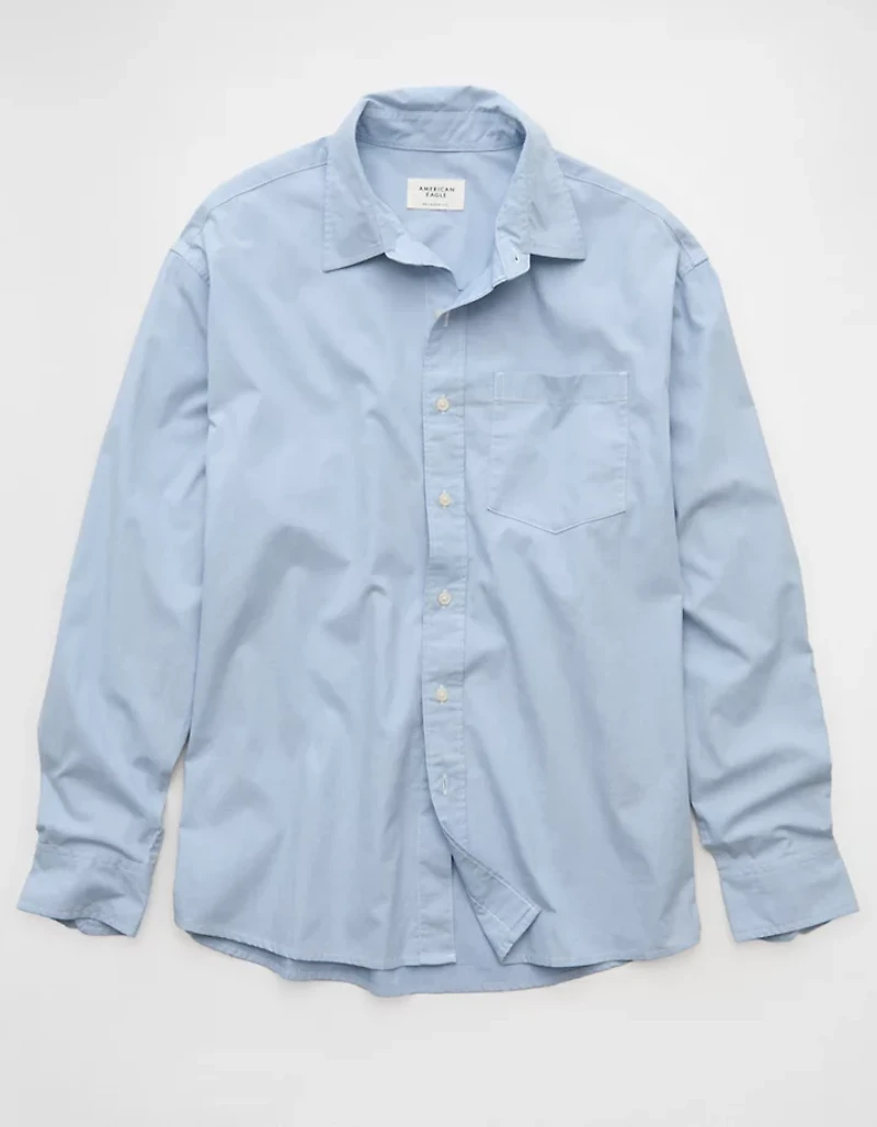 AE Everyday Relaxed Poplin Button-Up Shirt