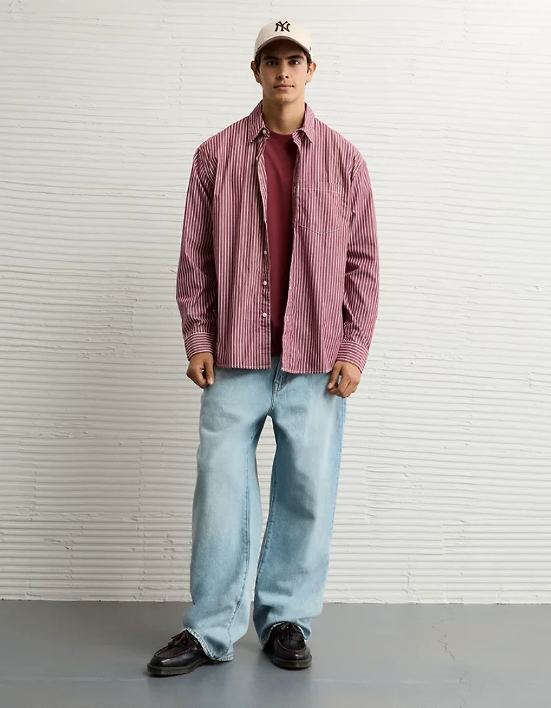 AE Everyday Relaxed Fit Poplin Button-Up Shirt