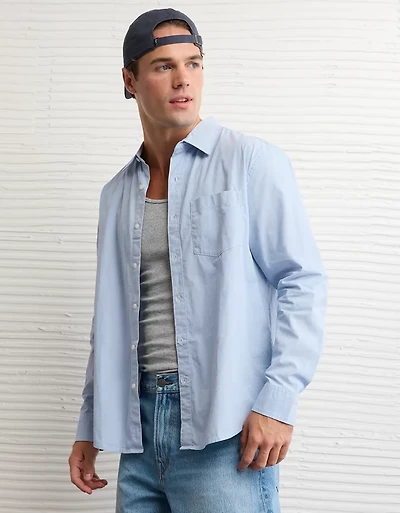 AE Everyday Fit Poplin Button-Up Shirt