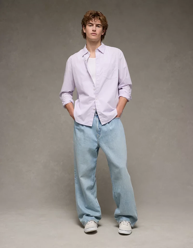 AE Everyday Fit Poplin Button-Up Shirt