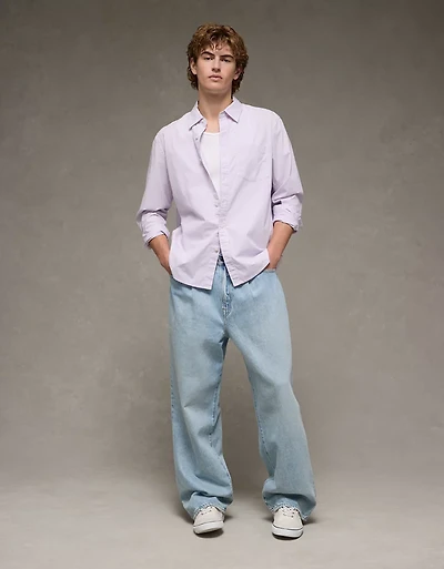 AE Everyday Fit Poplin Button-Up Shirt