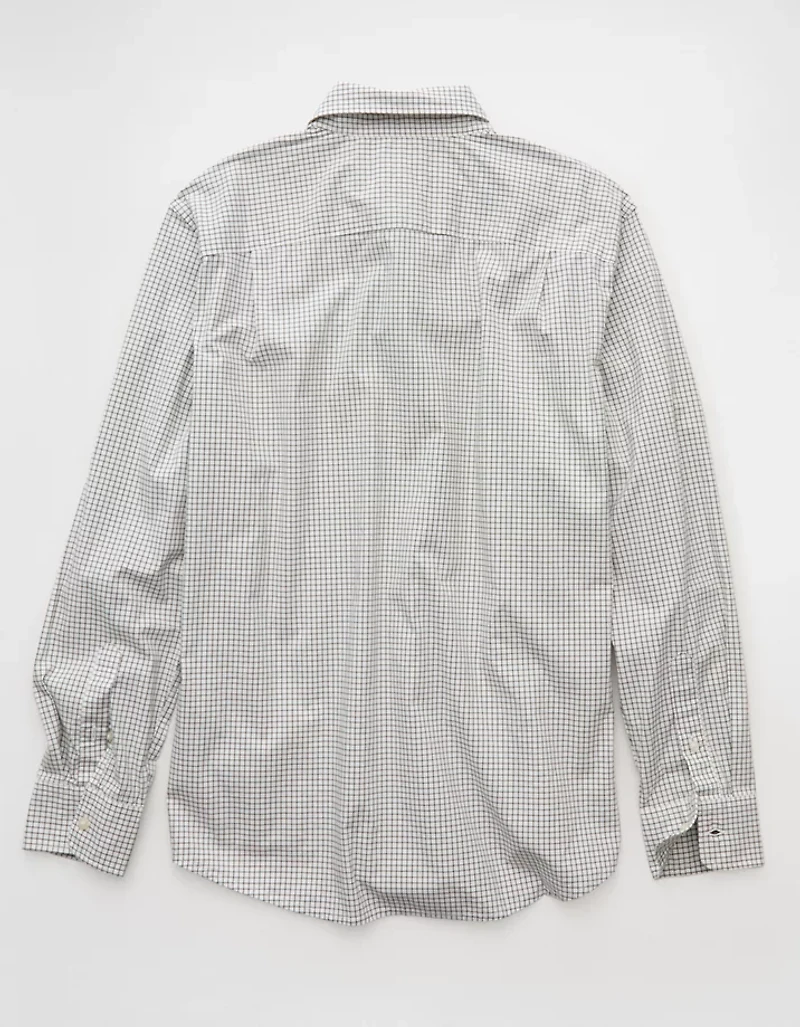 AE Everyday Relaxed Fit Plaid Button-Up Shirt