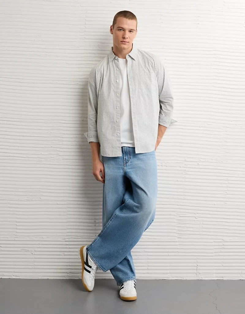 Chemise à carreaux coupe décontractée de tous les jours AE