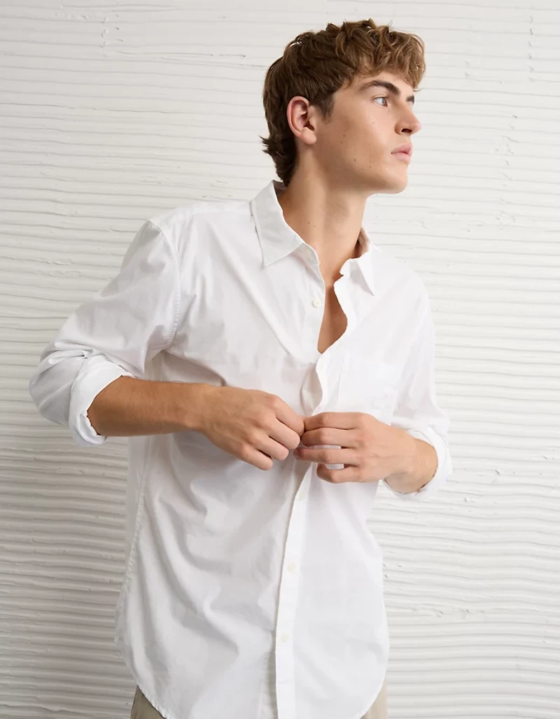 Chemise en popeline ajustée de tous les jours AE