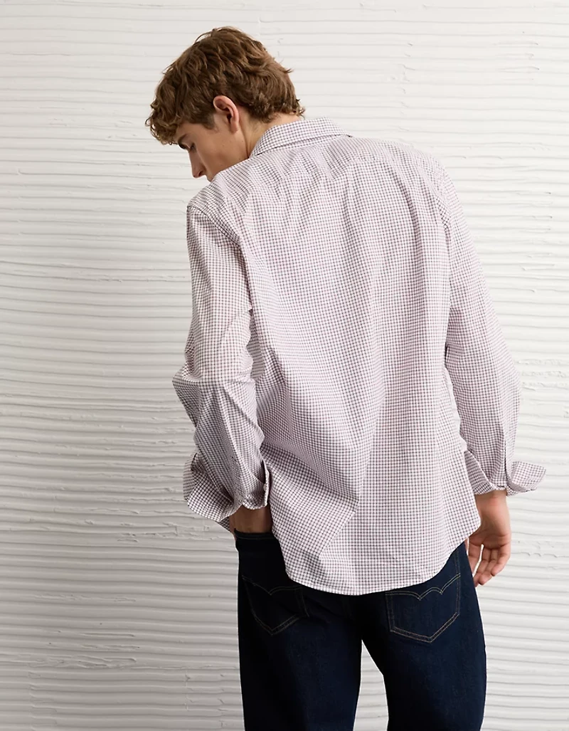 Chemise à carreaux en popeline ajustée de tous les jours AE